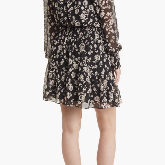 Chelsea 28 Floral Print Long Sleeve Chiffon Dress Size XS - Picture 4 of 8